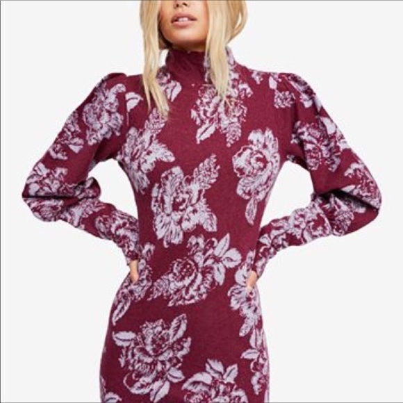 FREE PEOPLE Farrah Wool Floral sweater Dre…